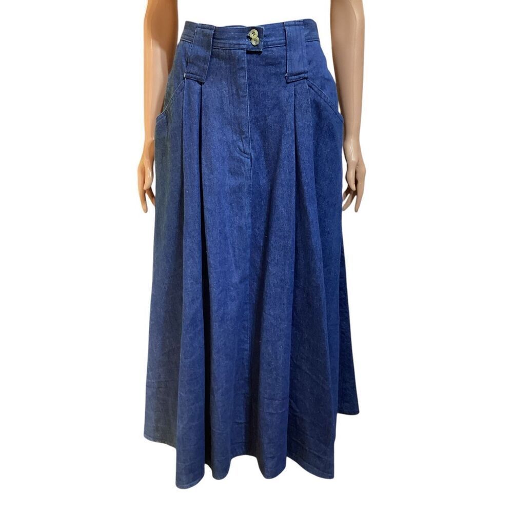 Vintage Western  Cotton Denim Full Skirt 13/14
